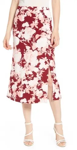 Chelsea28 NWT Floral Print Midi Skirt Pink Small