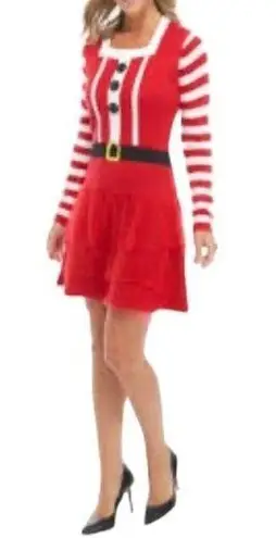 1775 Women’s Santa Baby Mrs Claus Ugly Sweater Knit Dress Size Medium Vintage