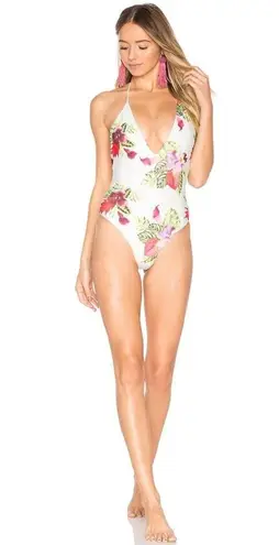 Privacy Please Elouise Floral Swimsuit XS Low Back One Piece Tropical Modest