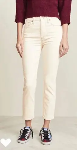 RE/DONE Winter White High Rise Ankle Stretch Corduroy Pants