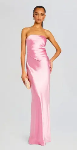 retrofete Skye Dress in Fondant Pink XSmall New Womens Satin Maxi Gown Size XS