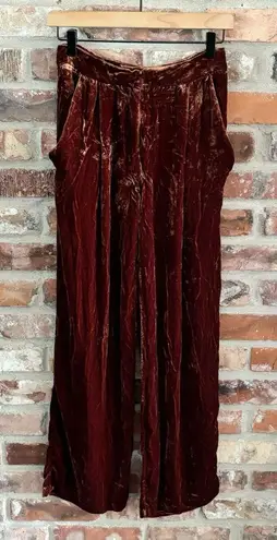 Stine Goya Burnt Orange Velvet Wide Leg Pants, M Size M