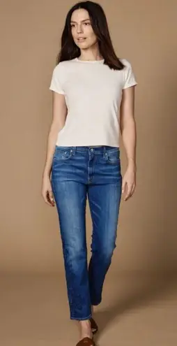 Edwin Demi Slim Straight Jean Womens Sz 28 Mid Rise Tempest Dark Denim MSRP $185 Blue