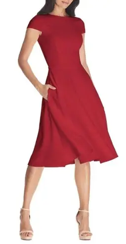 Dress the Population NWOT LIVIA GARNET RED FIT & FLARE DRESS sz L