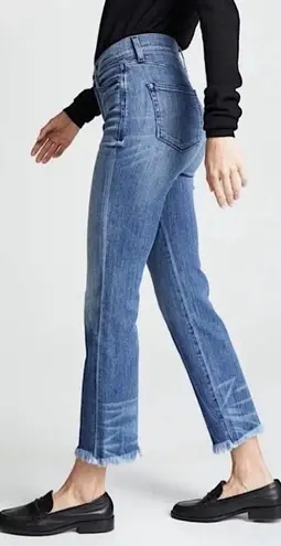 AYR The Bomb Pop Jeans Womens 26S Blue Denim Mid Rise Straight Leg Frayed Hem