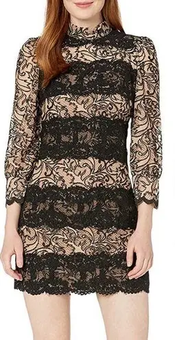 Tracy Reese NWT  puff sleeve laced mock neck mini dress