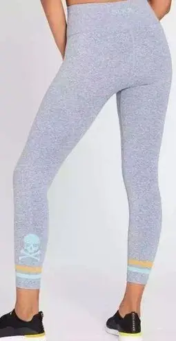 SoulCycle SOUL BY  Seamless Skull Jacquard Tight Grey Blue Size Small