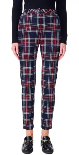 J. McLaughlin NWT Stewart Royal Tartan Plaid Navy High Rise Pants