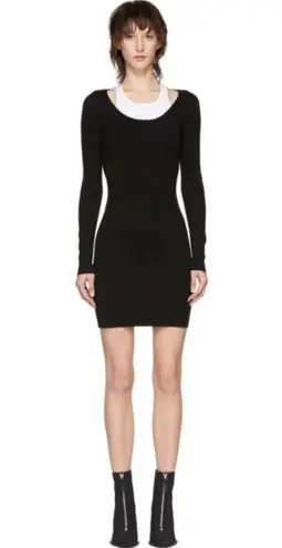 Alexander Wang T by Black and White Bi-Layer Bodycon Dress XS