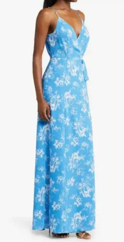 WAYF 💕💕 The Angelina Floral Wrap Gown ~ Ocean Etoile Floral Print Medium M NWOT