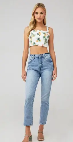 We Wore What Straight Neck Corset Crop Top Orange Womens Size XS