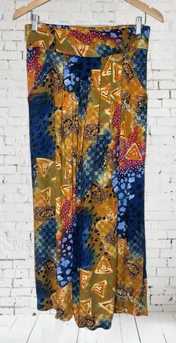 Chemistry Colorful Retro Print Wide Leg Pull-On Pant, Medium