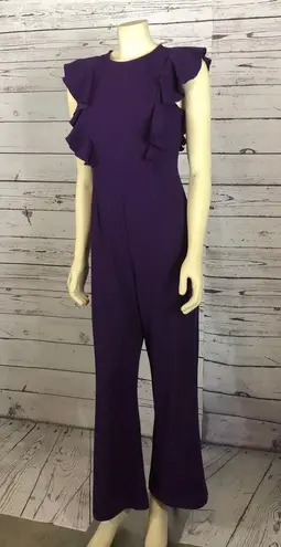Boutique Ruffle Wide Leg Romper Jumpsuit Fancy purple in size small