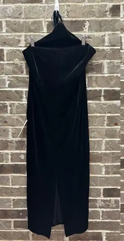 Bardot Alisa Black Dress Velvet Velour Sleeveless Halter Midi Bodycon US 8 NWT