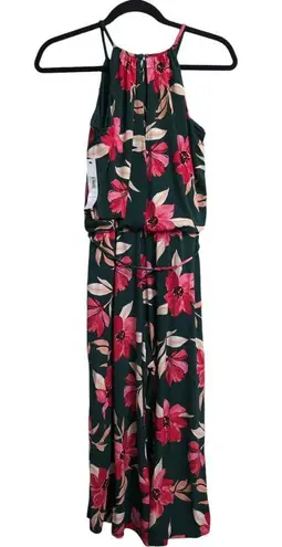 Maggy London NWT Lottie Crop Jumpsuit Floral Sleeveless Halter Tie Waist Size 4
