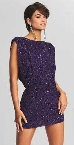 Retrofête Retrofete Berline Sequin Mini Dress Purple Size XL Open Back NWT
