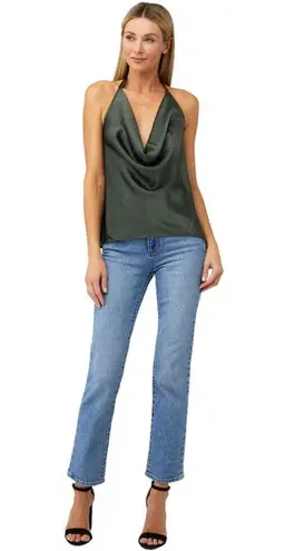 Cami NYC  Jackie Cami in Thyme Green Small Womens Silk Satin Halter Top