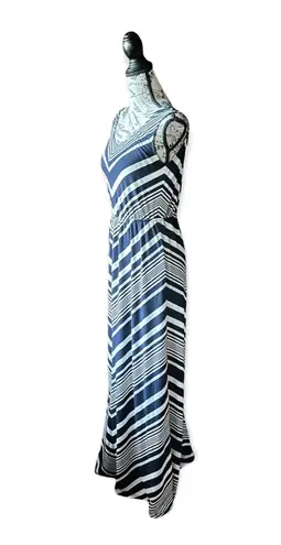 Market & Spruce Womens Sleeveless Striped Blue And White Maxi M