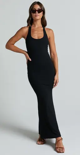 Showpo BHELINDA MIDI DRESS - HALTER NECK MERMAID DRESS IN BLACK