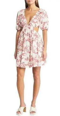 Bardot NWT Dress Eden Floral Minidress Red & White Print Women’s Size Medium NEW