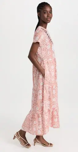 NWT Marea by Liz Joy Olympia Kaftan in Sorbet Blockprint Cotton Maxi Dress S