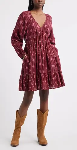 Treasure & Bond NWT Floral Print Jacquard Long Sleeve tiered Minidress XL