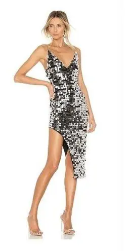 H:ours Bella Midi Dress in Silver XXS