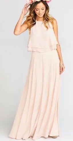 Show Me Your Mumu SMYM  Princess Di Maxi Skirt large Dust Blush Crisp