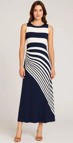 Soft Surroundings Vela Infinity Striped Maxi Dress Navy/White NWT Petite S