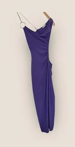 We Wore What WhoWhatWear | Gold & Purple Cutout Ruched Dress | Size L