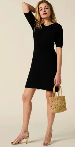 Rouje Paris Javier Sweater Mini Dress Black Size 4 Classic Minimalist Party