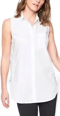 Athleta  Soma Hayes Shell White Sleeveless Side Zip Top