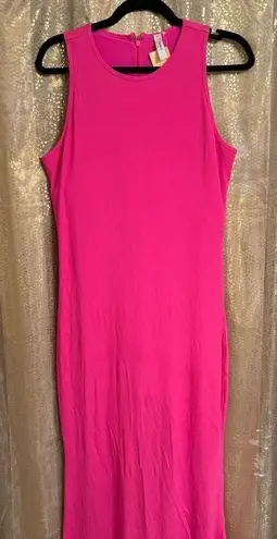 Popilush Hot Pink Ribbed Shapewear Crewneck Maxi Dress 4XL NWT Size 4X