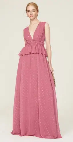 LDT Maxi Gown Women's 4 Pink Rose Sleeveless V