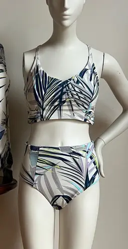 Calia swim set Tropical Leaf Print Bikini Set Blue Size M
