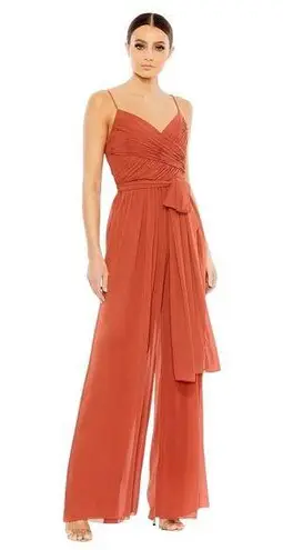 Mac Duggal NWT Flowy Faux Wrap Jumpsuit in Cinnamon Size M