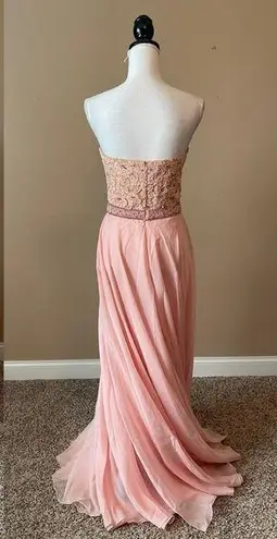 Sherri Hill | Pink Beaded Strapless Sweetheart Ball Gown Sz 10