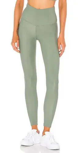 Strut This Kendall High Rise Ribbed Athletic Gym Leggings Sage Green Size Small