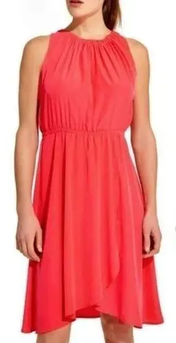 Athleta  Neon Coral Tassel Wrap Dress Size XS