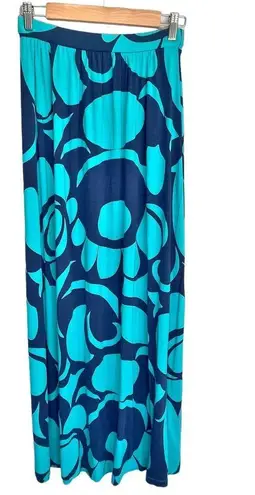 Boden Bold Blue Floral Print Maxi Skirt