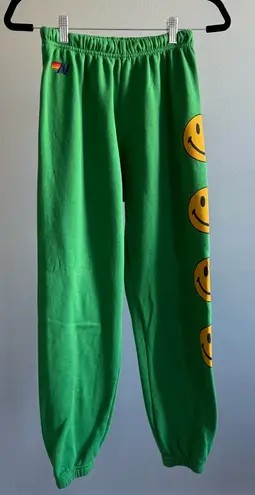 Aviator Nation Smiley Sweatpants, Kelly Green | Size Small
