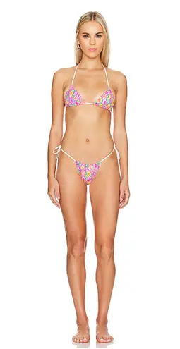 frankie's bikinis Pink Coastal Top Tia Floral Bottom Daisy Pond Print Swimsuit Bikini