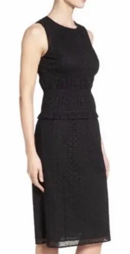 Classiques Entier Black Womens 6 Sleeveless Dress Eyelet Elastic Lace Waistband