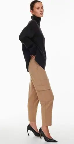 Babaton Dark Grey Cotton and Silk Blend Titan Cargo Cropped Pants