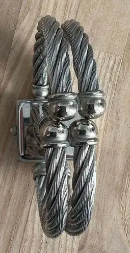 Swiss Gold Ladies Watch Stainless Wire Hinged Cuff Bracelet Stainless Dial