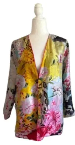 ETRO Reversible Silk Jacket Ethnic Tribal Floral XXL Neiman Marcus NEW $1005 Pink