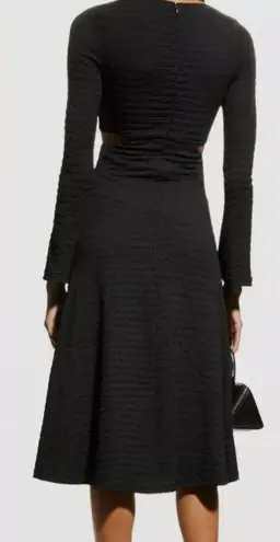 Likely NWT Eila Dress Black Textured Cutout Ring Deep V Midi A-Line Cocktail 6