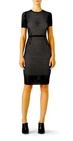 John + Jenn Revolve Black Perforated Laser Cut Mesh Bodycon Cocktail Dress L