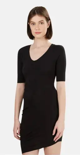 Alexander Wang T by navy blue asymmetric stretch-modal dress size S small