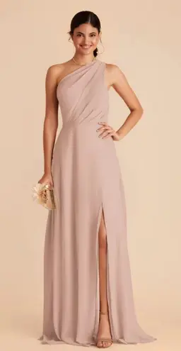 Birdy Grey NEW Kira Bridesmaid Dress With Slit In Chiffon Taupe size XS $105
